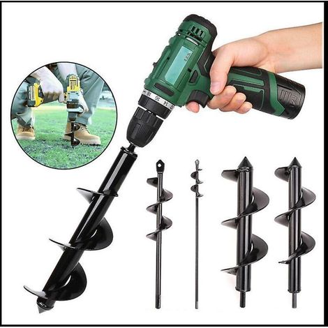 Tarière de jardin à tige hexagonale en acier inoxydable pour creuser des trous et planter des fleurs, des arbres et des arbustes (1/3)