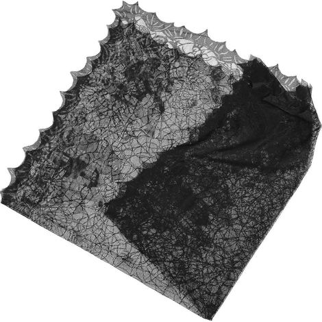 Chemin de table en dentelle noire rectangulaire à motif araignée pour Halloween (1 pièce) (1/5)