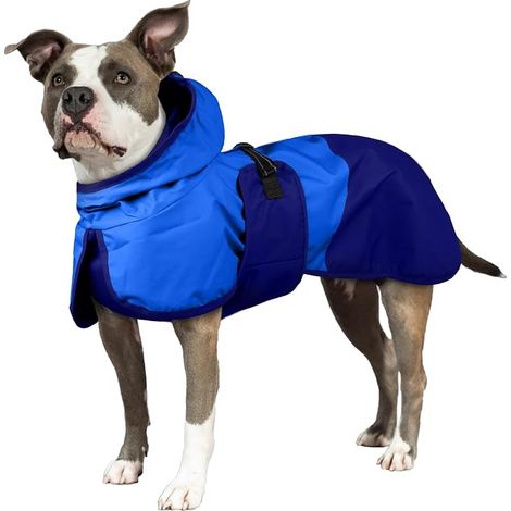 Manteau Chien Imperméable, Imperméable Vêtements de Chien Veste de Pluie étanche Capuche imperméables pour Chiens Manteau de Pluie pour Chiens Grande(Bleu, 3XL) (1/5)