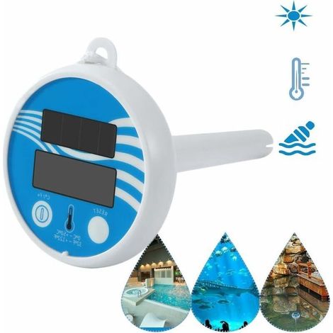 Thermomètre de piscine Thermomètre Piscine Solaire, Thermomètre Numérique à énergie Solaire Étang Sans Fil Piscine Flottante LCD Thermomètre de Piscine Thermomètre Solaire Thermomètre Flottan (1/5)