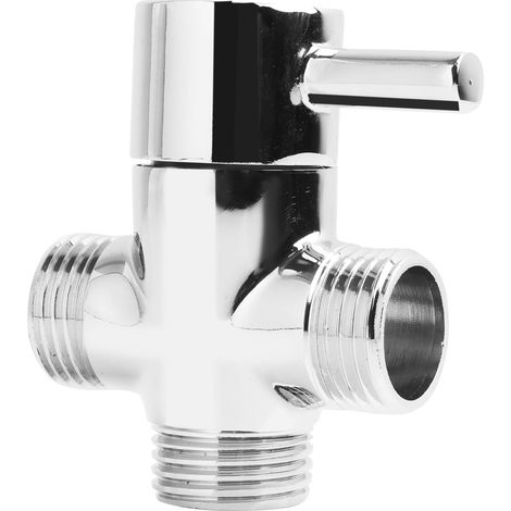 Interrupteur 2 voies en laiton massif chromé brillant, 1/2" AG vers 1/2" AG, pour installation en saillie, pour salle de bain et cuisine (1/5)