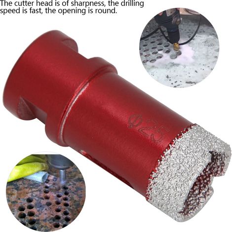 Lot de 2 scies cloches diamant filetage femelle M14 accessoires pour meuleuse d'angle sur marbre 25 mm (1/5)