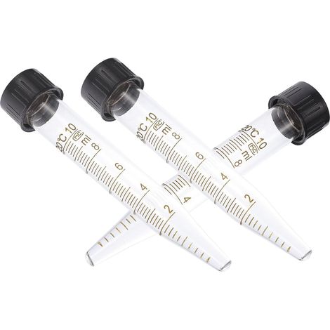 Tubes à Centrifuger Bouchon Étanche de 10 Ml Lot de 3 en Verre Transparence, pour Équipements Hospitaliers et Consommables Scientifiques (1/5)