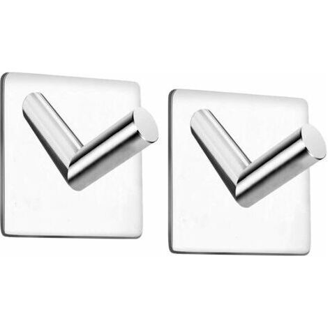 ganci adesivi 3M da parete per bagno, in acciaio inossidabile, ideali per asciugamani da bagno, cucina, toilette e armadi, cromati, quadrati.