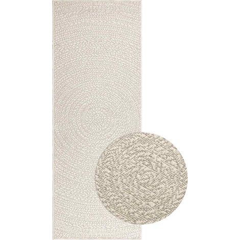 Teppich ZIZUR Creme 80x200 cm Jute-Optik Indoor und Outdoor