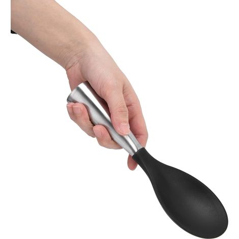 Cuillère à Riz en Silicone, Cuillère à Riz avec Manche en Acier Inoxydable, Cuillère à Riz Pratique Antiadhésive pour la Maison (1/5)