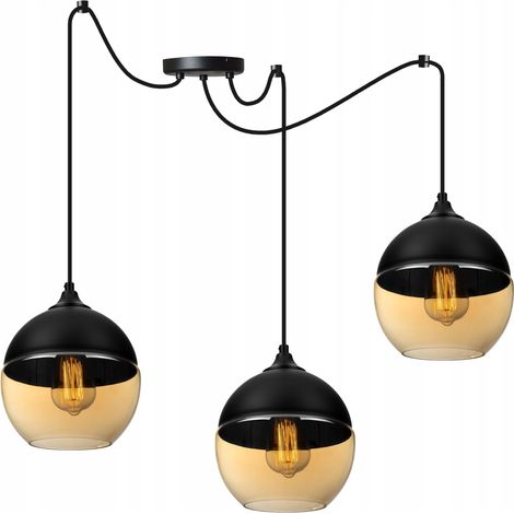 ELEGANTE LAMPADA A SOSPENSIONE A FORMA DI RAGNO CON PARALUME IN VETRO