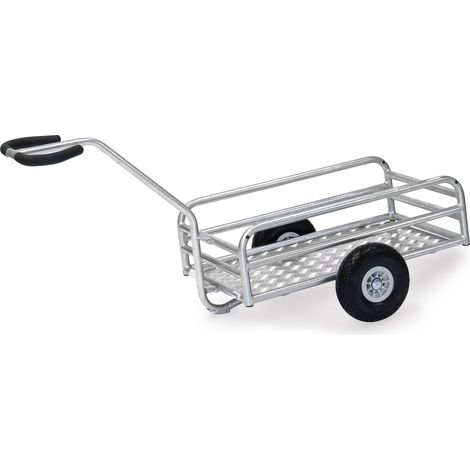 Fetra Outdoor-Handwagen feuerverzinkt mit 795x445mm Ladefläche aus Alu-Quintettblech und Polyurethanbereifung (1/2)