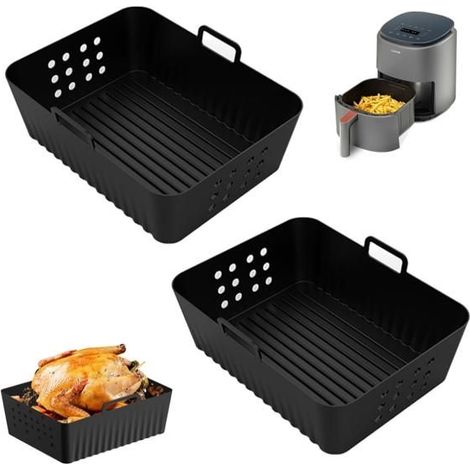 2-teilige Silikon-Heißluftfritteusenform für Ninja Double Stack XL SL400EU, Zubehör für Foodi Max Dual Zone, Silikonform (1/5)