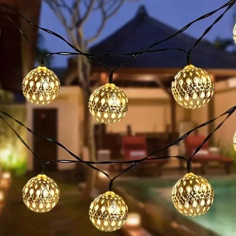 Solarbetriebene Lichterkette mit zwanzig wasserdichten LEDs für die Außendekoration, Garten, Terrasse, Partys und festliche Anlässe