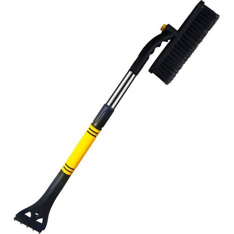 Grattoir à Glace pour Voiture, Brosse à Neige, 3 en 1 Grattoir Voiture avec Balais, Raclette Givre Voitures à Manche Télescopique en Aluminium, Brosse à Neige pour Noiture, Camions/SUV (1/5)