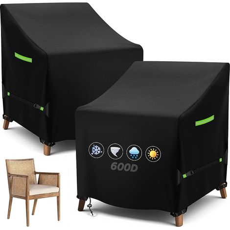 Garden Chair Cover, 600D Oxford PVC for Stackable Chairs, 89 x 89 x 120 cm, Waterproof, Winter Resistant, Heavy Duty, Weatherproof, for Chairs (1/5)