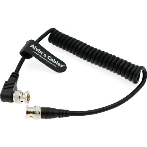 BNC mâle RG179 Câble coaxial flexible pour vidéo caméra droit à angle droit (1/4)