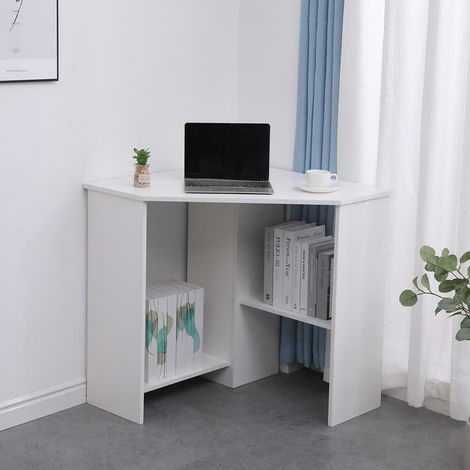 Wellington White Computer Desk PC Laptop Table Corner Home Office Study Gaming (1/5)