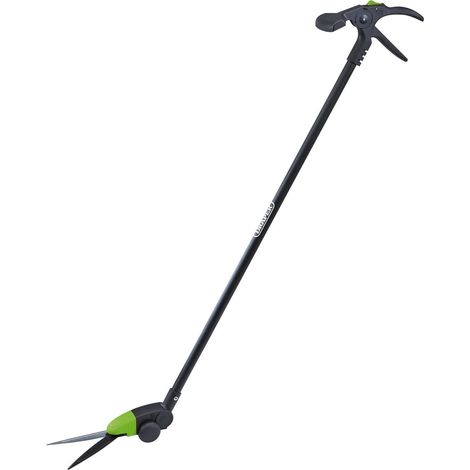 Cisaille à gazon à manche long de 1,3 m Tondeuse de jardinage avec roues Lames de coupe d'herbe à 180 degrés Outil manuel de jardin 37795, Vert/Noir