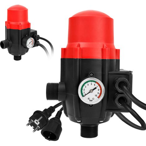 SWANEW Pressostato da giardino Regolatore di pressione pompa 10 bar max 1,1kw con cavo rosso (1/5)