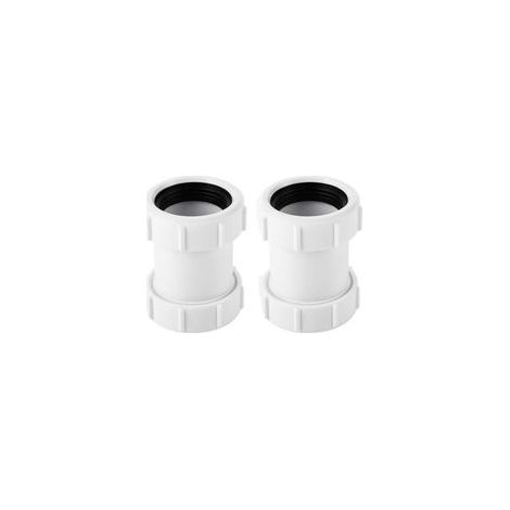 Un ensemble de deux raccords droits en PVC de 40 mm pour le raccordement d'un tuyau d'évacuation de baignoire de 1,27 cm (1/5)