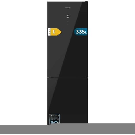 Réfrigérateur-congélateur en acier inoxydable, 180 cm de haut et 55 cm de large, d'une capacité de 250 litres, Total No Frost et de classe énergétique D. (1/5)
