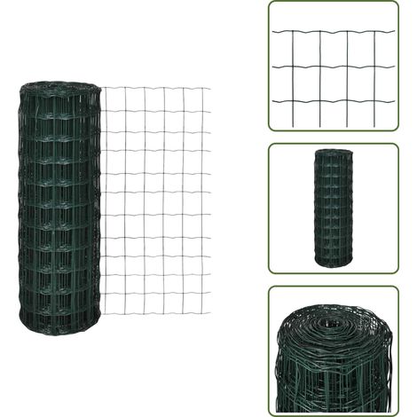 Valla decorativa - vidaXL Set de euro valla acero verde 10x1,5 m - Valla para jardín