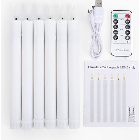 5 bougies cône sans flamme rechargeables LED – Scintillement télécommande minuterie électrique Noël maison déco, décoration (1/5)