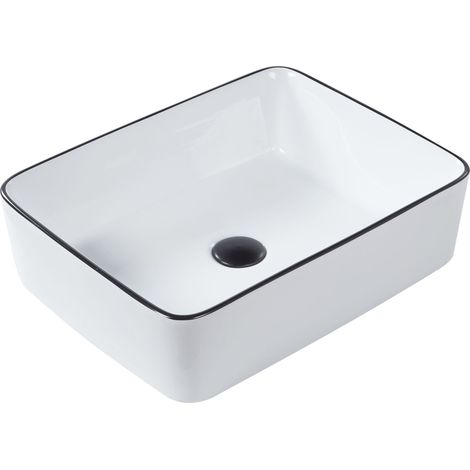 Aufsatzwaschbecken XERT 49 x 38 cm Keramik Weiß