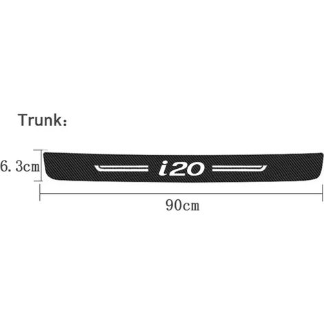 (Coffre, 1 pièce) Autocollants de seuil de porte avant et arrière en fibre de carbone pour Hyundai i20 (modèles 2020, 2022, 2021, 2023) - Accessoires auto (1/4)