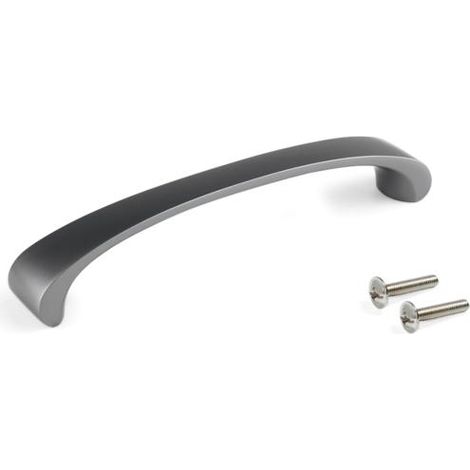 Emuca Tirador para mueble Kyoto, 128, Titanio, Zamak -