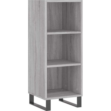 Buffet Meuble de rangement Armoire de cuisine sonoma gris 34,5x32,5x90 cm bois d'ingénierie 39570 (1/5)