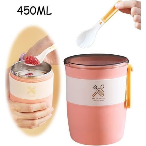 Isolierte Lebensmittelbehälter, Edelstahl-Lebensmittelbehälter, doppelwandige Thermos-Lunchbox für warme Mahlzeiten, für (1/4)