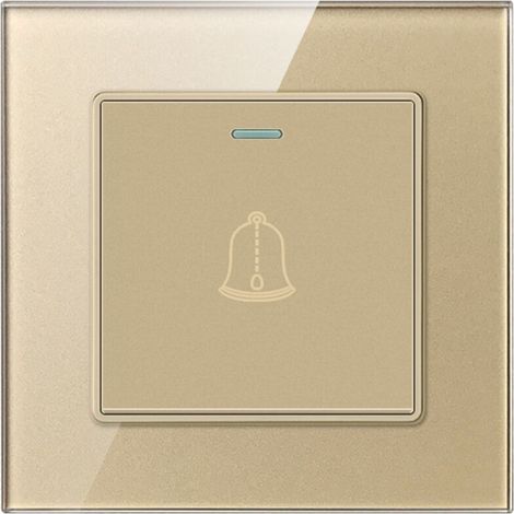 Bouton de sonnette extérieur or ignifuge – Résistant à la déformation – Protection surcharge et surchauffe – Taille 86x86mm (1/5)