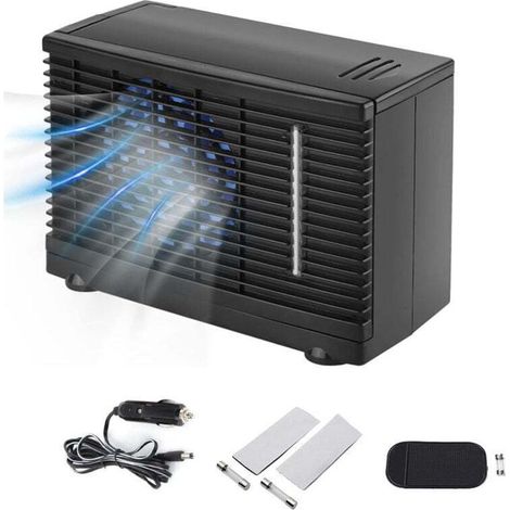 Climatiseur portable 12V – Ventilateur de refroidissement avec vitesses réglables – Pour voiture et maison – Plage de refroidissement 2m-Crezuo