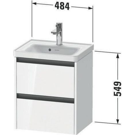 Duravit Ketho.2 Waschtischunterbau wandhängend, 2 Schubkästen, (1/4)
