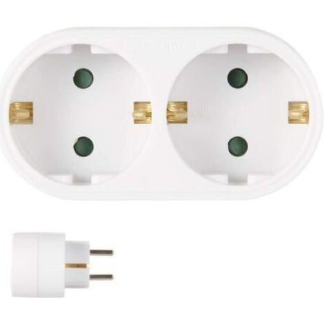 Adaptateur multiprise, prise européenne avec terre, convertisseur de puissance, prise interrupteur, blanc 500 V 16 A