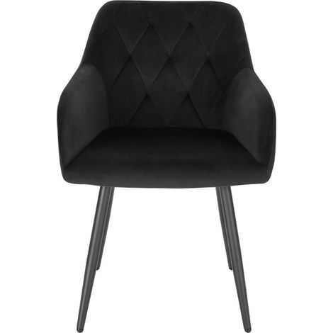 Silla tapizada con reposabrazos, terciopelo y metal negro, 1 unidad MODENUIT (1/5)