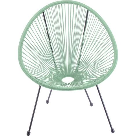 Poltrona da Giardino 72x77,5x85 cm Scooby in Acciaio e PE Verde