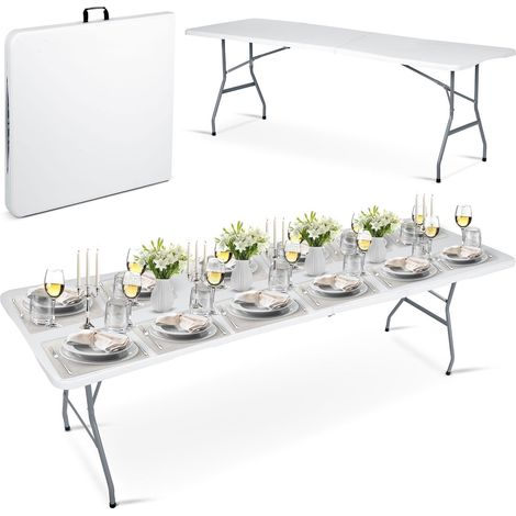 Mesa de jardín plegable para catering 244 cm Plonos blanca