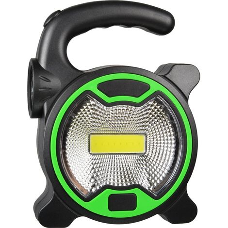 Lampe de camping puissante 100 lumens (jaune), lampe de travail COB à piles, lampe torche LED portable pour randonnée, urgence, pêche, extérieur (1/5)