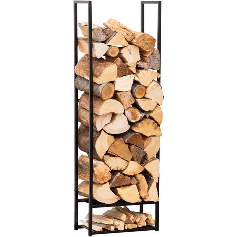 Westmann acier Étagère à bois Porthos Noir 40x20x120 cm (1/5)