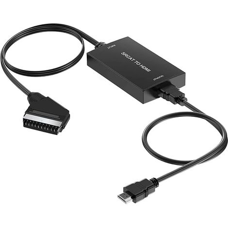 Convertitore da ingresso SCART a uscita HDMI con cavo HDMI, adattatore audio/video per Sky/DVD/STB per la visualizzazione su TV HD (1/5)