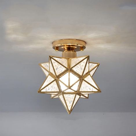 Plafonnier lustre moderne encastré lampe design étoile style rétro nordique Doré (1/4)