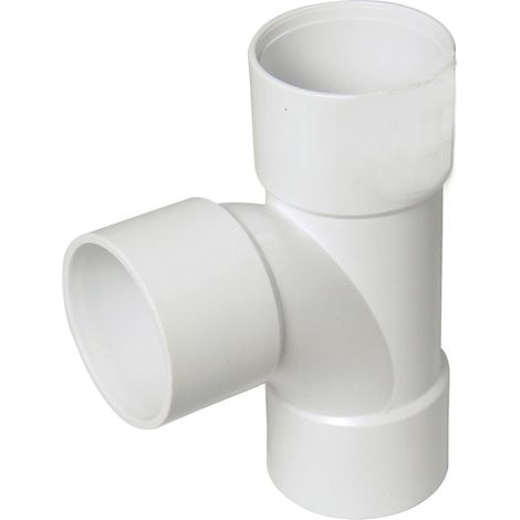 FloPlast ABS Solvent Weld Swept Tee 50mm White - Pack of 5 (1/2)
