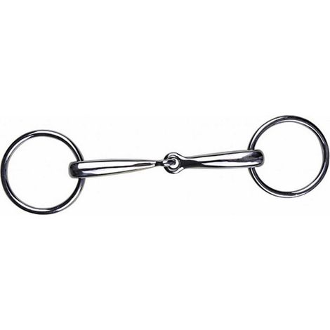 13,5 cm: Morso a leva in acciaio inox 14 mm con anelli da 55 mm