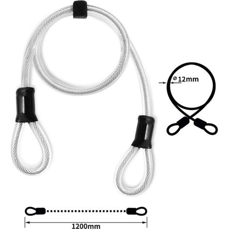 Antivol de vélo, Antivol en U pour vélo avec 1,2 m Flex Acier câble et Support de Montage Robuste pour Vélo, Bicyclette, Scooters, etc (1/3)