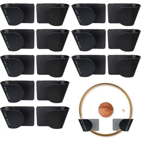 Wandmontierte Topfdeckelhalter, 16 Stück, selbstklebend, kein Bohren erforderlich, Set wandmontierter Topfdeckelhalter für die Küche (1/5)