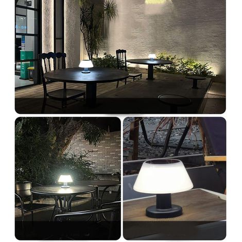 Lampe de table solaire 2 en 1, étanche IPX4, haute luminosité, 4 niveaux d'intensité variable, pour intérieur et extérieur (SKU produit : 96662225 SKU Offre : CJ-20250716-TD02) (1/5)