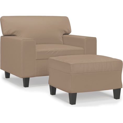 Maison Exclusive - Poltrona con Poggiapiedi Cappuccino 60 cm in Similpelle