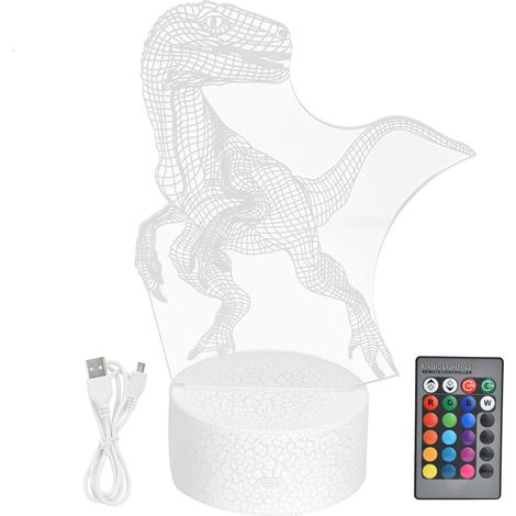 Lampe dinosaure 16 couleurs, 5 niveaux luminosité, 4 modes, veilleuse décor salon (1/5)