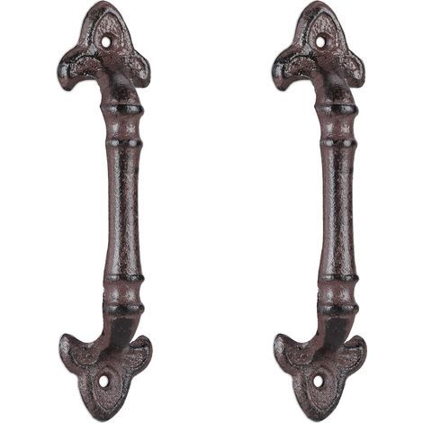 Set mit 2 Möbelgriffen, Gusseisen, 20 cm, Vintage-Design, für Schränke und Schubladen, Küche (1/5)