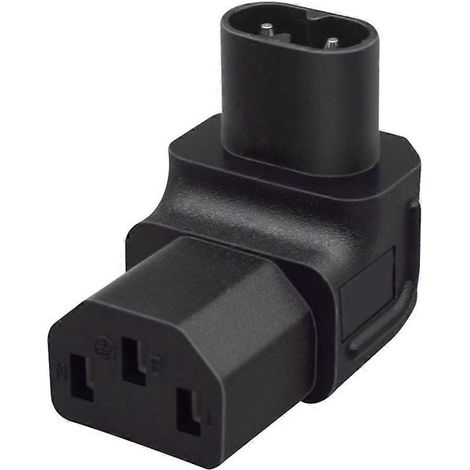Adaptateur secteur IEC320 C8 vers C13 mâle/femelle coudé JD46 PVC