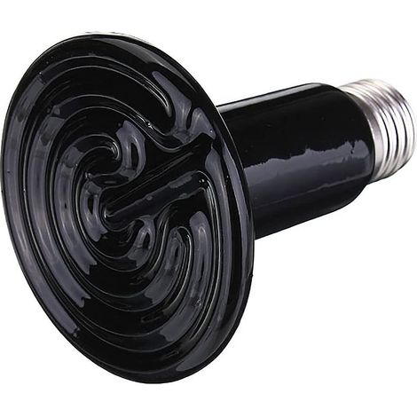 Ampoule chauffante en céramique 100 W 220 V, émetteur infrarouge, lampe chauffante pour animaux et reptiles, noire (1/4)